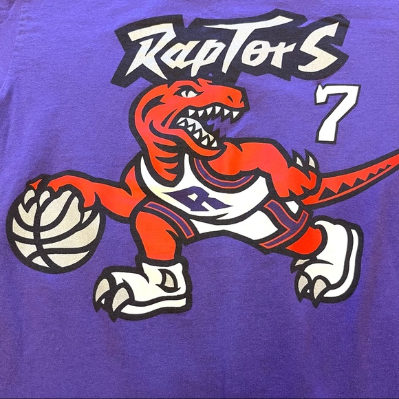 ADIDAS Purple Tee Shirt - RAPTORS LOWRY #7 - Adult Small - Picture 2 of 8